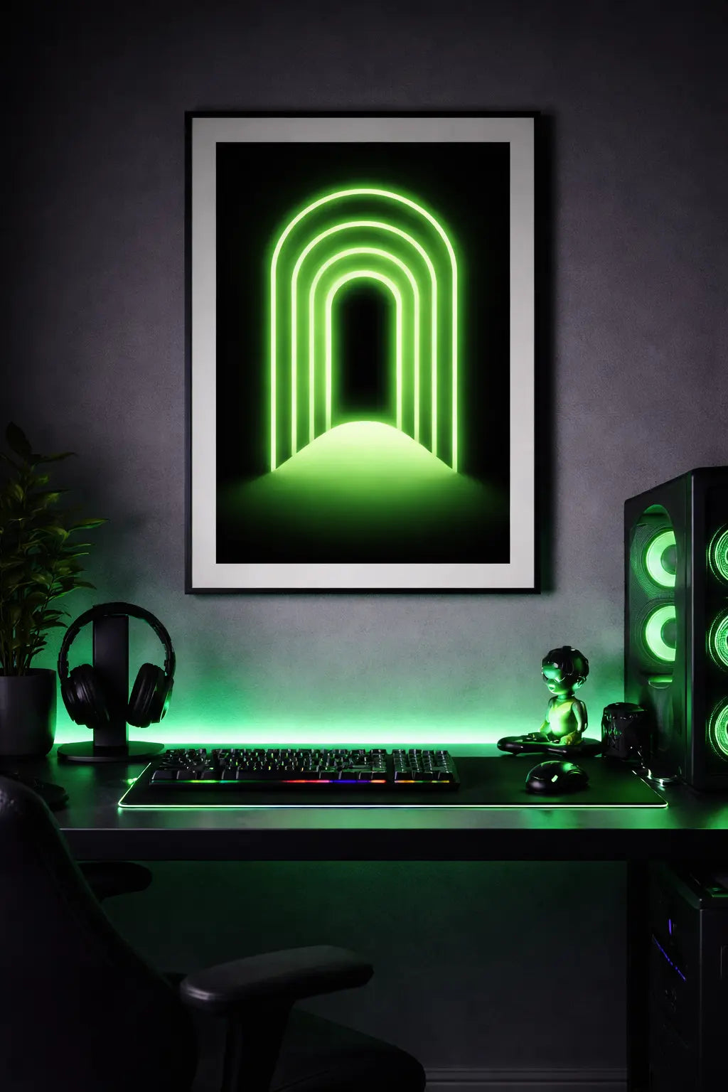 Neon green portal