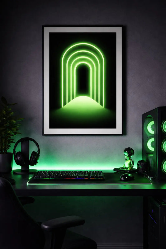 Neon green portal