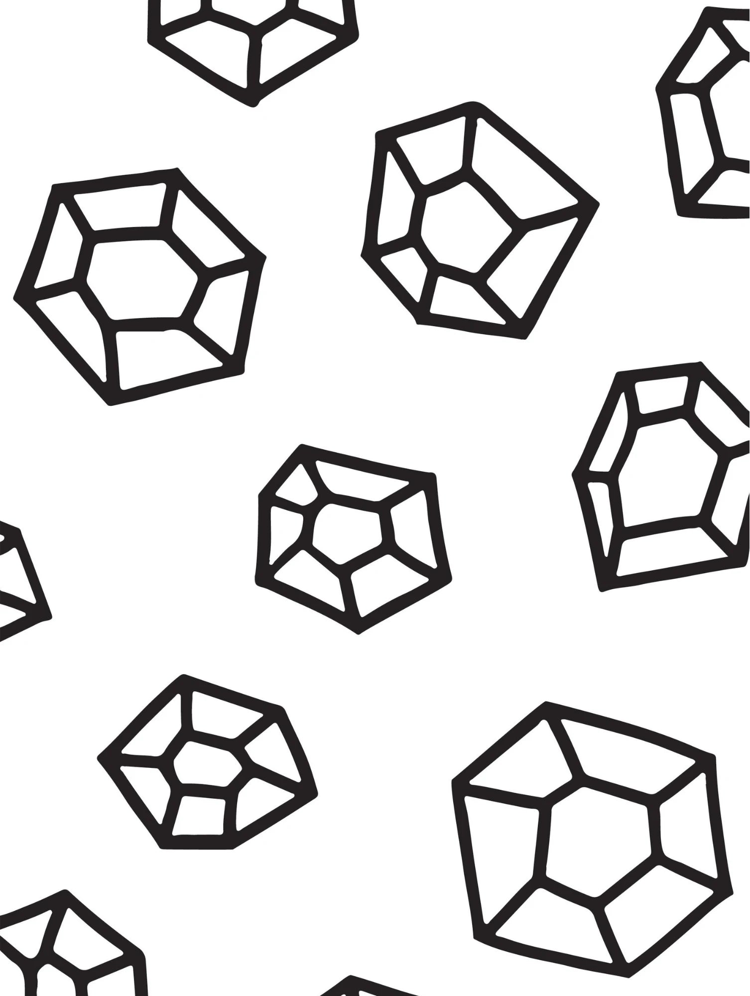 Svartvit grafisk illustration med upprepade geometriska kubformer i minimalistisk stil mot ljus bakgrund.